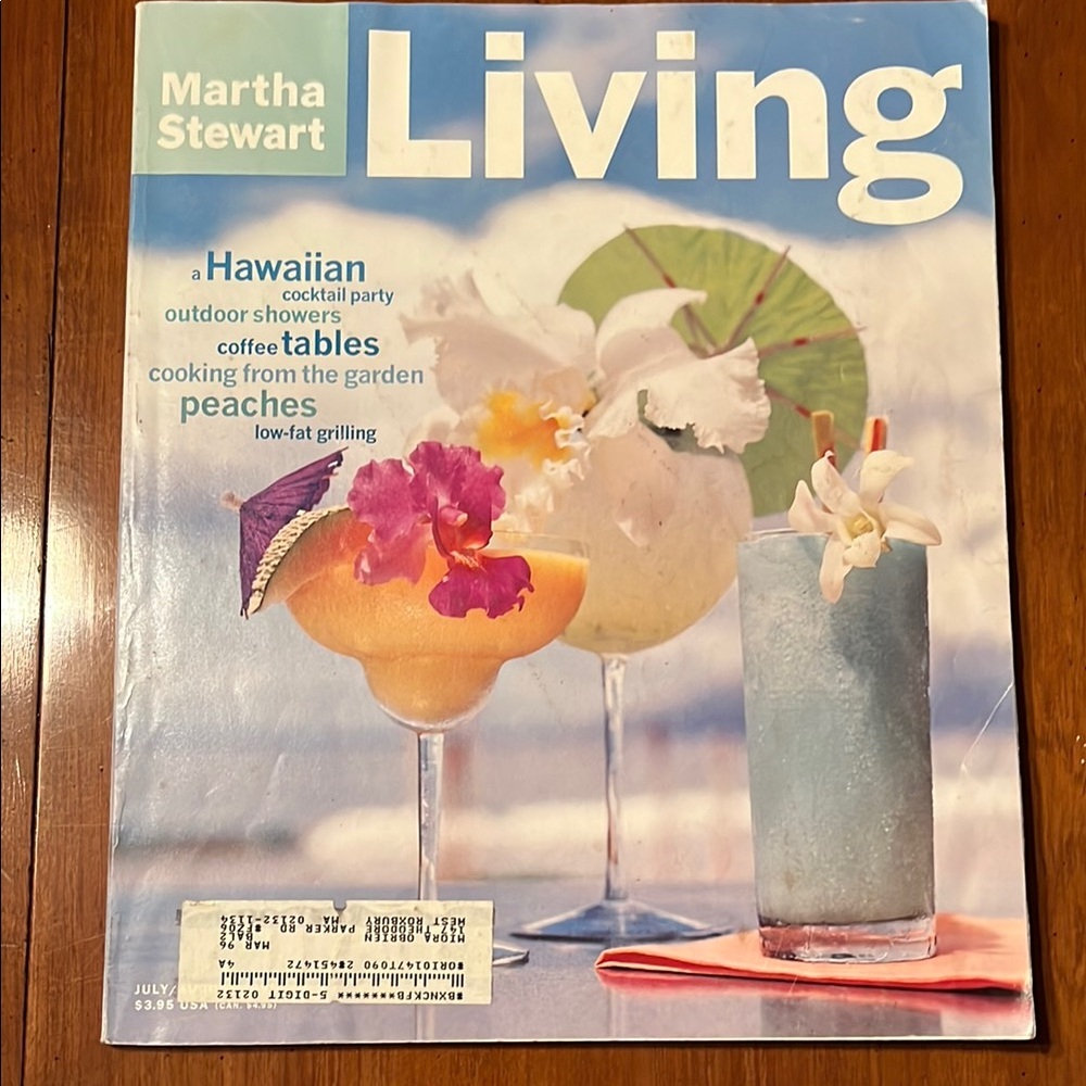 Martha Stewart Living Blue and White Cover with Tropical Cocktails